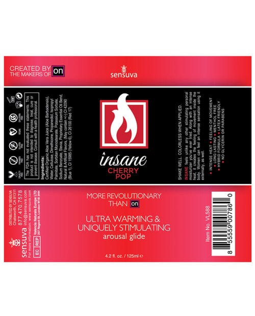 Sensuva Valencia Naturals Sensuva Insane Personal Moisturizer Cherry Pop Lubes
