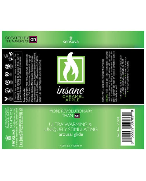 Sensuva Insane Ultra Warming & Stimulating Arousal Glide - 4.2 Oz. Carmel Apple