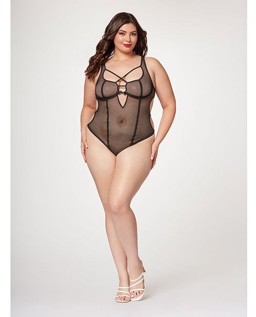 Fishnet Strappy High Cut Leg Teddy