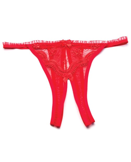 Shirley Of Hollywood Scalloped Embroidery Crotchless Panty Red Lingerie &amp; Costumes