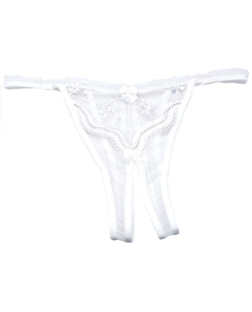 Shirley Of Hollywood Scalloped Embroidery Crotchless Panty White Lingerie &amp; Costumes