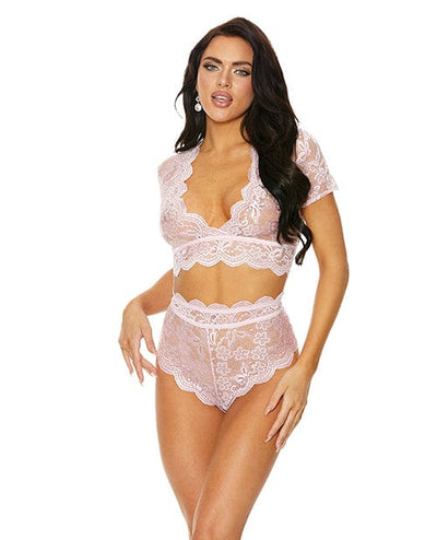 Shirley Of Hollywood Stretch Lace Cami Set Pink Xxl Lingerie & Costumes