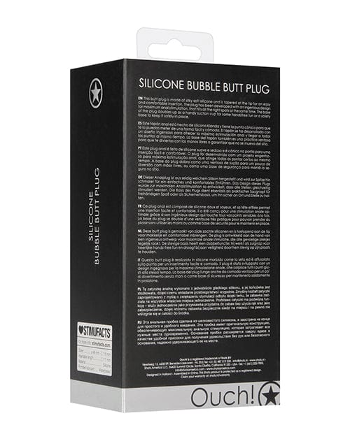 Shots America Shots Ouch Bubble Butt Plug - Black Anal Toys