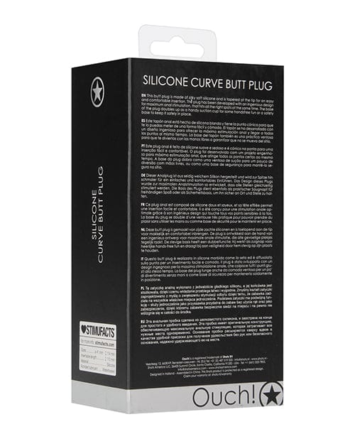 Shots America Shots Ouch Curve Butt Plug - Black Anal Toys