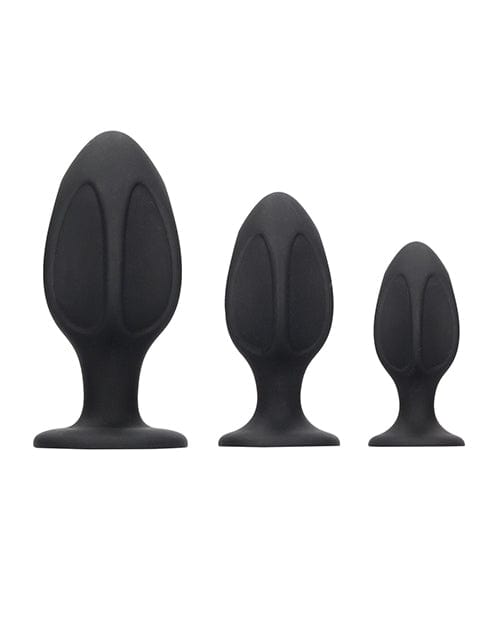 Shots America Shots Ouch Diamond Shape Butt Plug Set - Black Anal Toys