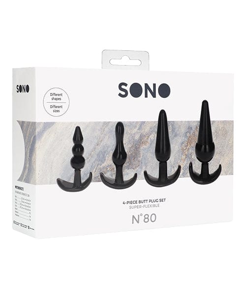 Shots America Shots Sono No. 8 Butt Plug - Black Set Of 4 Anal Toys