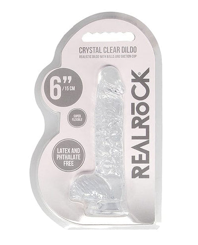 Shots America Shots RealRock Realistic Crystal Clear Dildo with Balls Transparent Clear / 6" Dildos
