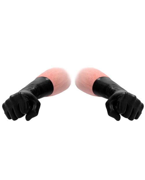 Shots America Shots Fist It Latex Short Gloves - Black Kink &amp; BDSM