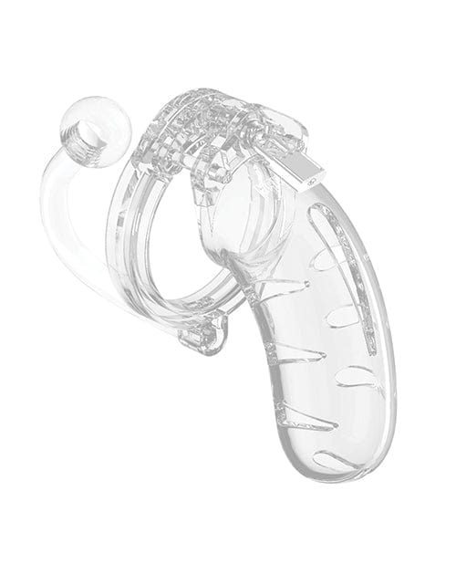 Shots America Shots Man Cage 4.5" Cock Cage with Plug 11 - Clear Kink &amp; BDSM