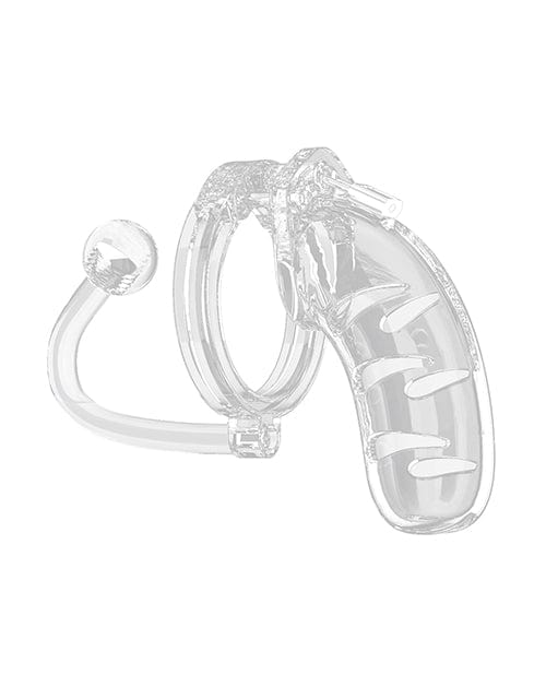 Shots America Shots Man Cage 4.5" Cock Cage with Plug 11 - Clear Kink &amp; BDSM