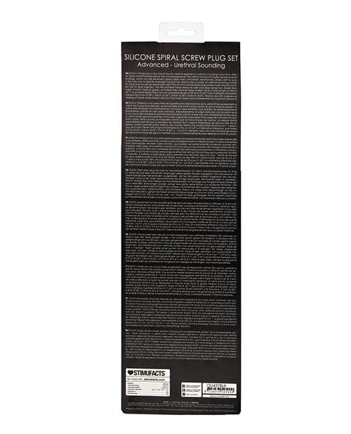 Shots America Shots Ouch Advanced Urethral Sounding Silicone Spiral Plug Set - Black Kink &amp; BDSM