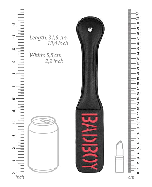 Shots America Shots Ouch Bad Boy Paddle - Black Kink &amp; BDSM
