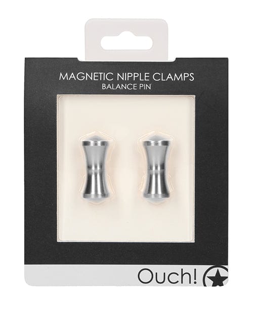 Shots America Shots Ouch Balance Pin Magnetic Nipple Clamps Silver Kink &amp; BDSM