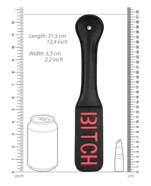 Shots America Shots Ouch Bitch Paddle - Black Kink &amp; BDSM