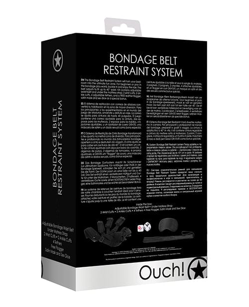 Shots America Shots Ouch Bondage Belt Restraint System - Black Kink &amp; BDSM