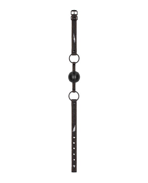 Shots America Shots Ouch Breathable Ball Gag with Denim Straps Kink &amp; BDSM