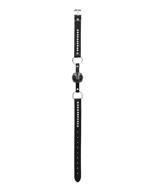 Shots America Shots Ouch Diamond Breathable Ball Gag - Black Kink &amp; BDSM