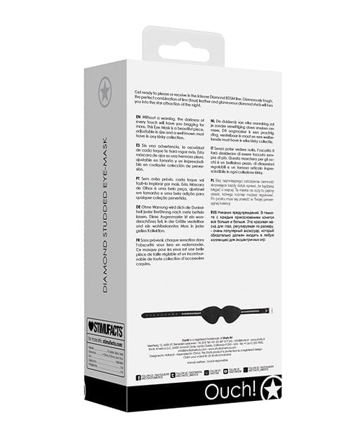Shots America Shots Ouch Diamond Studded Eye Mask - Black Kink &amp; BDSM