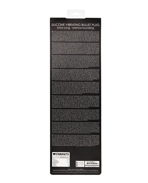 Shots America Shots Ouch Extra Long Urethral Sounding Silicone Vibrating Bullet Plug - Black Kink &amp; BDSM