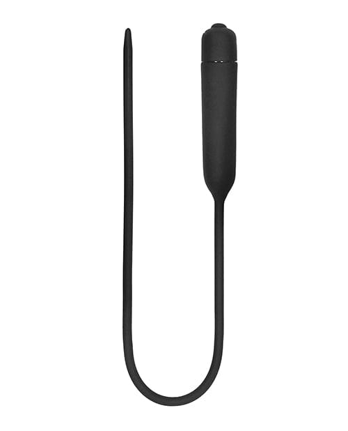Shots America Shots Ouch Extra Long Urethral Sounding Silicone Vibrating Bullet Plug - Black Kink &amp; BDSM