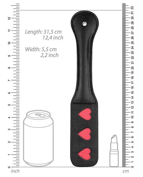 Shots America Shots Ouch Hearts Paddle - Black Kink & BDSM