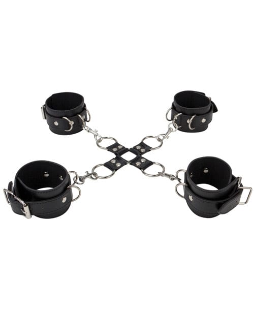 Shots America Shots Ouch Leather Hand &amp; Leg Cuffs Kink &amp; BDSM