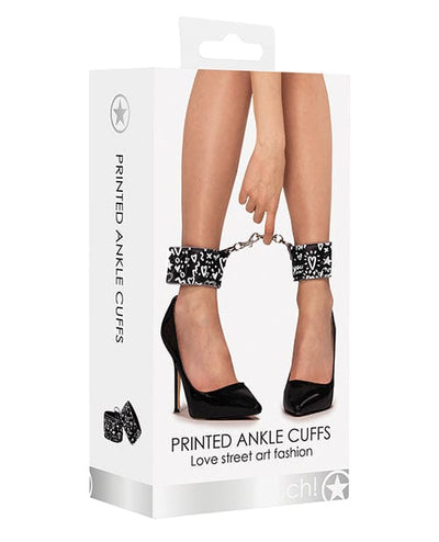 Shots America Shots Ouch Love Street Art Fashion Printed Ankle Cuffs - Black Kink & BDSM