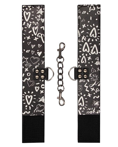 Shots America Shots Ouch Love Street Art Fashion Printed Ankle Cuffs - Black Kink &amp; BDSM