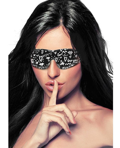 Shots America Shots Ouch Love Street Art Fashion Printed Eye Mask - Black Kink & BDSM