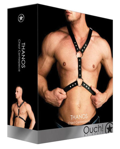 Shots America Shots Ouch Thanos Chest Centerpiece Body Harness - Black Kink & BDSM