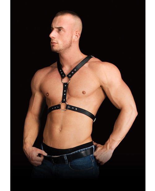 Shots America Shots Ouch Thanos Chest Centerpiece Body Harness - Black Kink &amp; BDSM