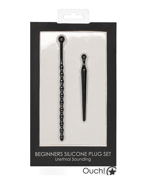 Shots America Shots Ouch Urethral Sounding Beginners Silicone Plug Set - Black Kink &amp; BDSM