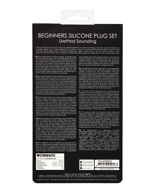 Shots America Shots Ouch Urethral Sounding Beginners Silicone Plug Set - Black Kink &amp; BDSM