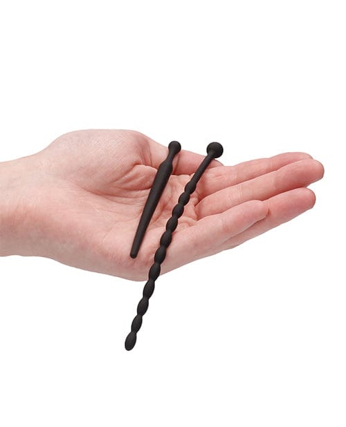 Shots America Shots Ouch Urethral Sounding Beginners Silicone Plug Set - Black Kink &amp; BDSM