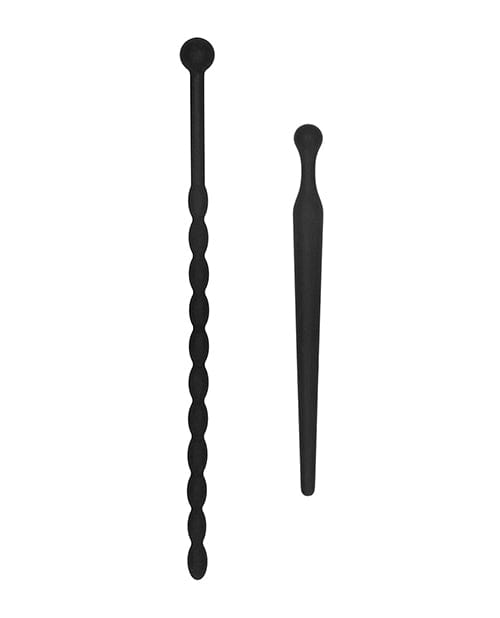 Shots America Shots Ouch Urethral Sounding Beginners Silicone Plug Set - Black Kink &amp; BDSM