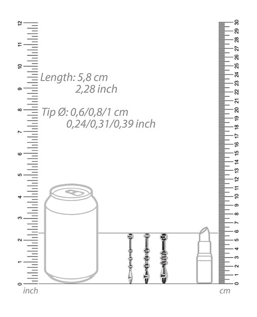 Shots America Shots Ouch Urethral Sounding Metal Plug Set Kink &amp; BDSM