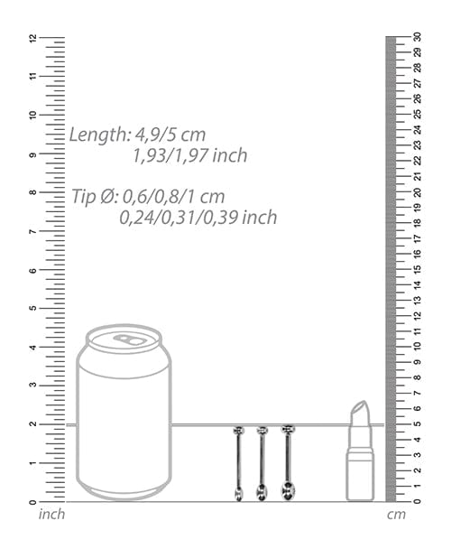 Shots America Shots Ouch Urethral Sounding Metal Plug Set Kink &amp; BDSM