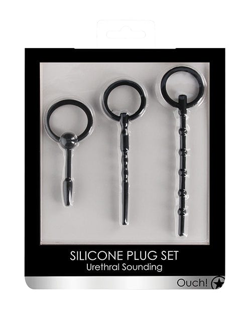 Shots America Shots Ouch Urethral Sounding Plug Set - Black Kink &amp; BDSM