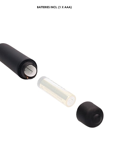 Shots America Shots Ouch Urethral Sounding Silicone Vibrating Bullet Plug with Beaded Tip - Black Kink &amp; BDSM