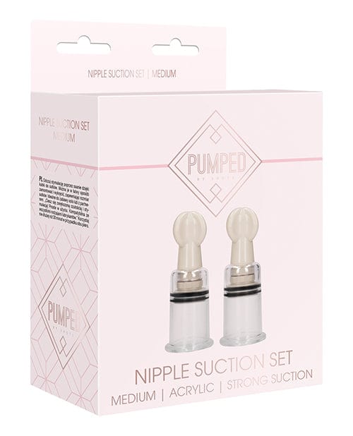 Shots America Shots Pumped Nipple Suction Set - Medium Clear Kink & BDSM