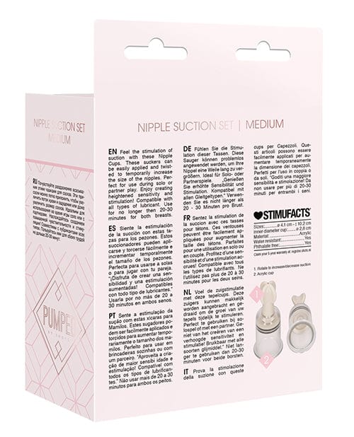 Shots America Shots Pumped Nipple Suction Set - Medium Clear Kink &amp; BDSM