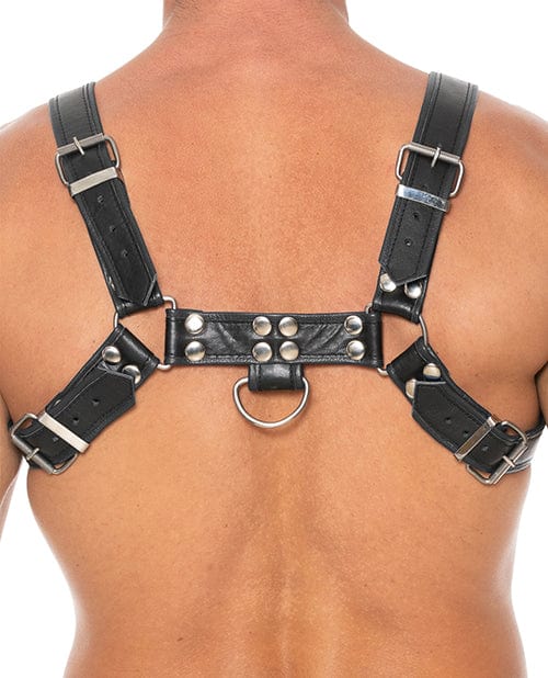 Shots Uomo Chest Bulldog Harness Large-XLarge - Black