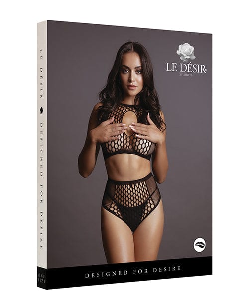 Shots America Shots Le Desir Duo Net Key Hole Bra Set Black One Size Fits Most Lingerie &amp; Costumes