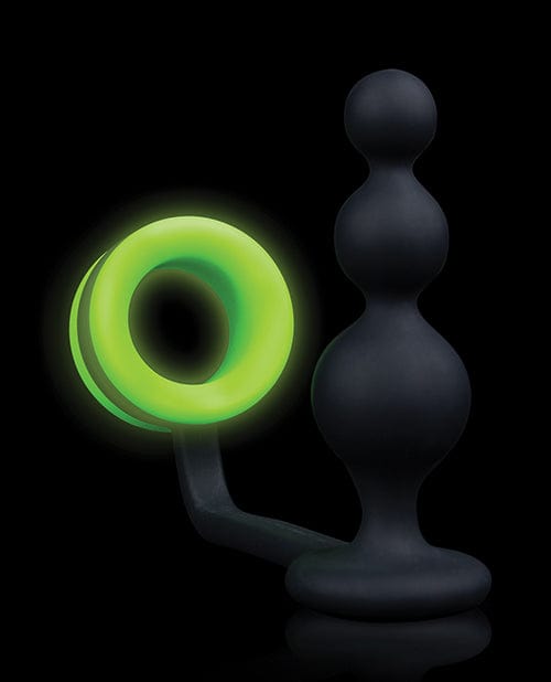 glow in the dark anal plug Buy Shots Ouch Beads Butt Plug With cock Ring - Glow In The Dark | Best  Price for Anal Toys