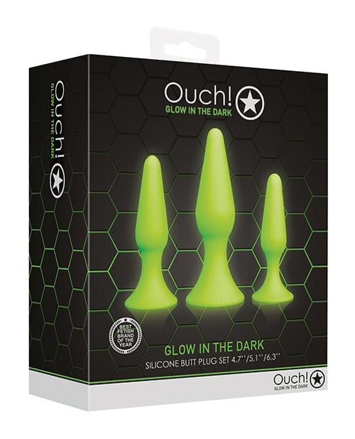 Shots America LLC Shots Ouch Butt Plug Set - Glow In The Dark Anal Toys