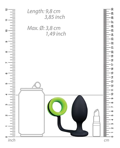 Shots America LLC Shots Ouch Butt Plug W/cock Ring - Glow In The Dark Anal Toys