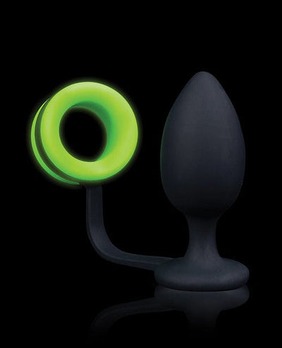 Shots America LLC Shots Ouch Butt Plug W/cock Ring - Glow In The Dark Anal Toys