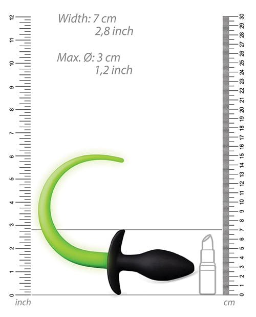 Shots America LLC Shots Ouch Puppy Tail Plug - Glow In The Dark Anal Toys