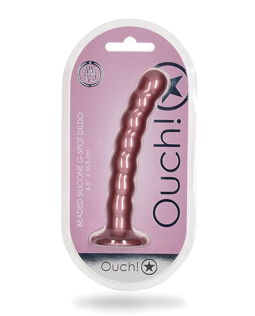 Shots America LLC Shots Ouch 6.5" Beaded G-spot Dildo Rose Gold Dildos