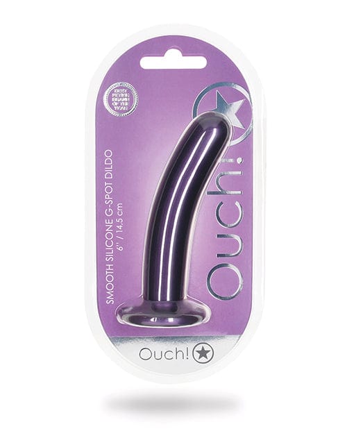 Shots America LLC Shots Ouch 6" Smooth G-spot Dildo Metallic Purple Dildos